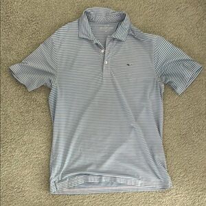 Men's Vineyard Vines Performance Blue Striped Polo Shirt